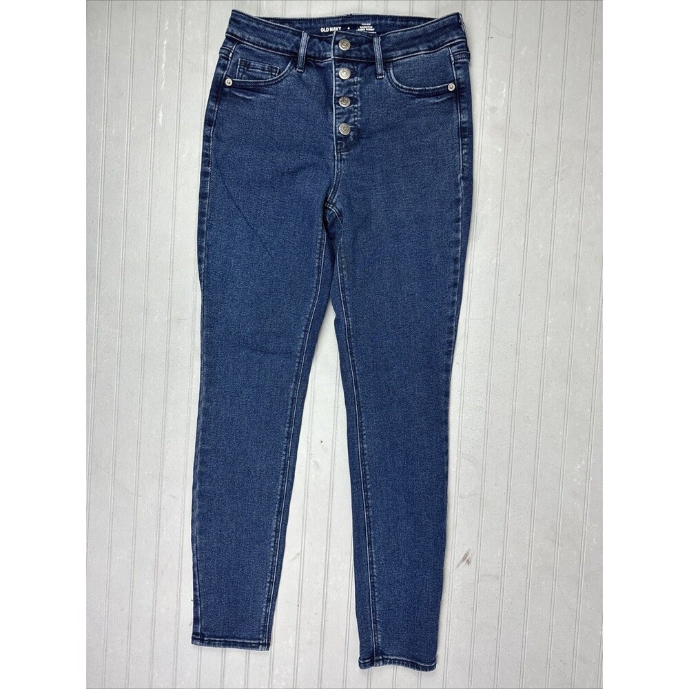 Old Navy Size 4 Womens Jeans Rockstar Super Skinny High Rise Stretch Dark Wash
